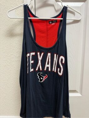 NFL Texans Navy and Red Racerback Tank Top